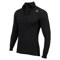 Aclima HotWool 230 Gr. Polo Zip Unisex, Jet Black