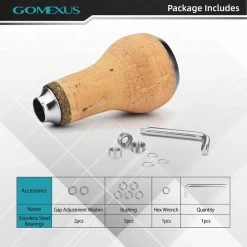 Gomexus Handle Knob Cork For Spinning Reel - Cork/Silver -Vision Winkel CA27TNBK 4