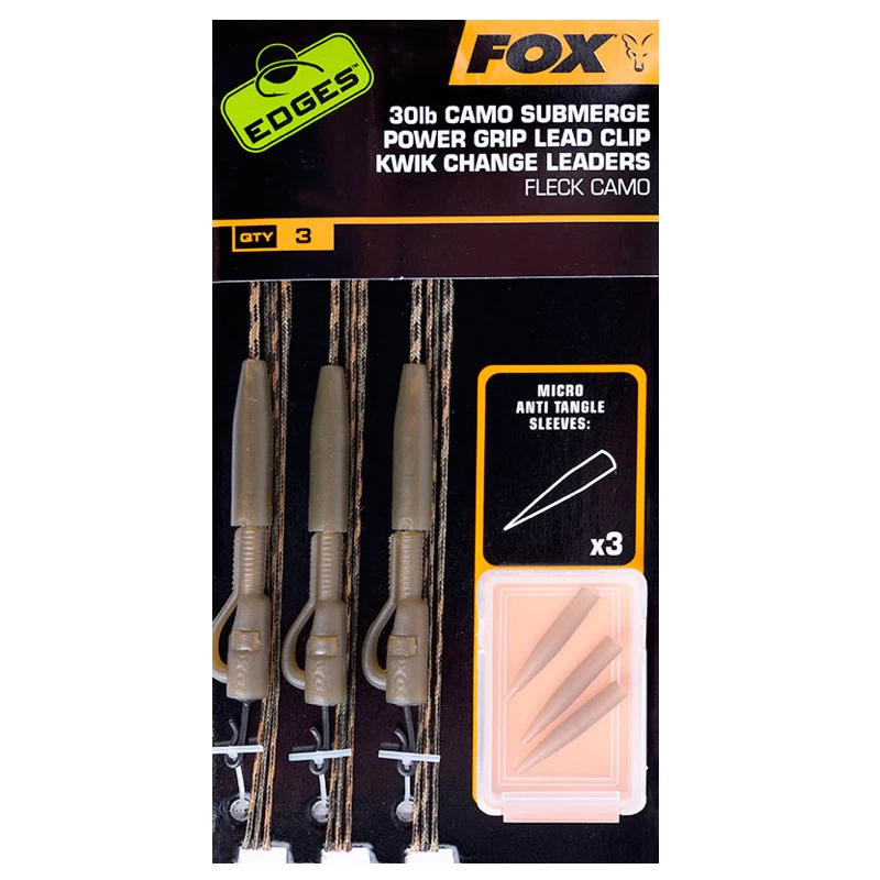Fox Edges Camo Submerge Power Grip Lead Clip Kwik Change Kit 40lb 3 Fox Edges Camo Submerge Power Grip Lead Clip Kwik Change Kit 40lb
