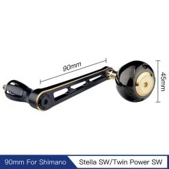 Gomexus 90mm Aluminium Power Handle With 45mm Titanium Knob - Black & Gold -Vision Winkel LYS90TB45BKGD 2