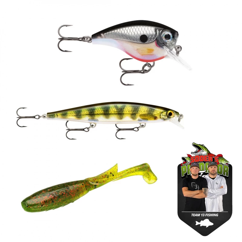 Rapala Team 13 Fishing PredatorFight Bait Combo Perch 3 Rapala Team 13 Fishing PredatorFight Bait Combo Perch